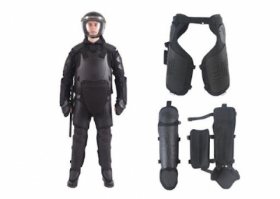 Army Military Free Size Riot Gear Body Armor , Black Military Body Armor With T Baton